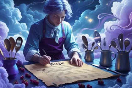 Álmokban a recept írása a kreativitás és az új ötletek szimbóluma, amely a jövőbeli sikereket is előrevetíti.