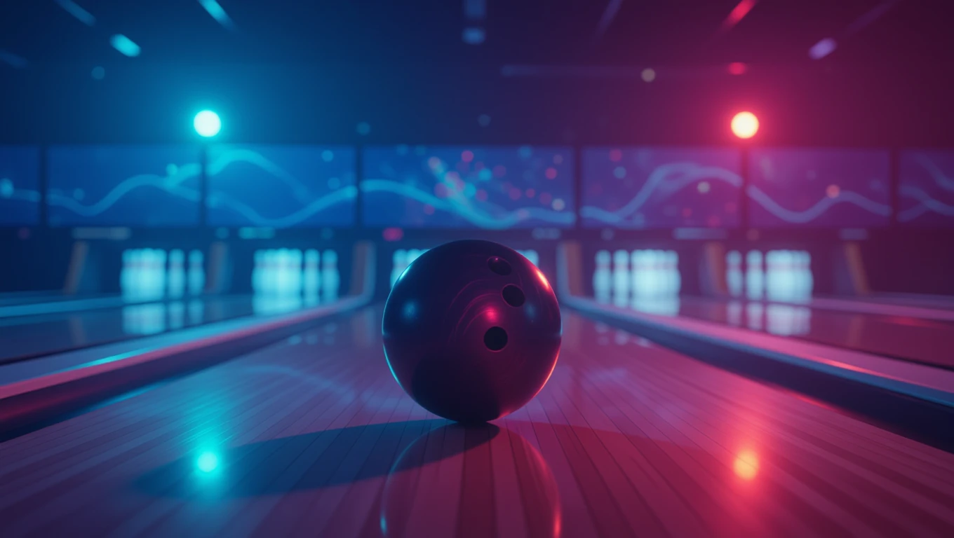 A bowling golyó a pályán, a siker és a versenyszellem szimbóluma.