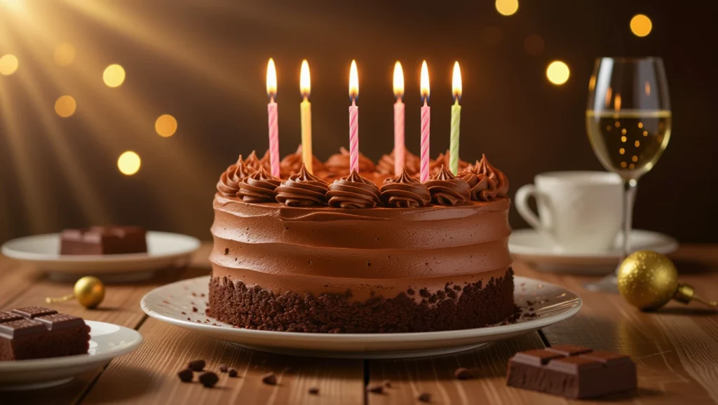 A csokitorta gyertyái az ünneplés és az új kezdetek szimbólumai, amelyek az álmok beteljesülését jelzik.