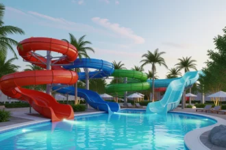 Egy csúszdapark az álomban gyakran a szórakozás, szabadság és az izgalmas lehetőségek szimbóluma lehet, de utalhat arra is, hogy az álmodó kész új kihívások elé nézni, vagy épp a saját érzelmi hullámvasútját éli át.