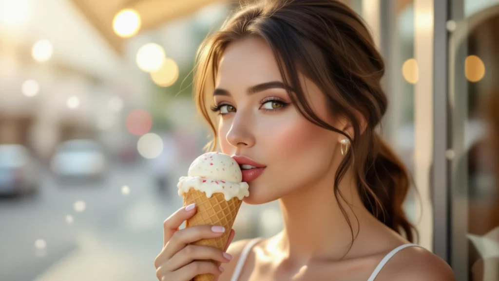 A fagylalt élvezete álmokban a boldogság és a könnyed pillanatok szimbóluma, ami a nyár örömeit idézi.