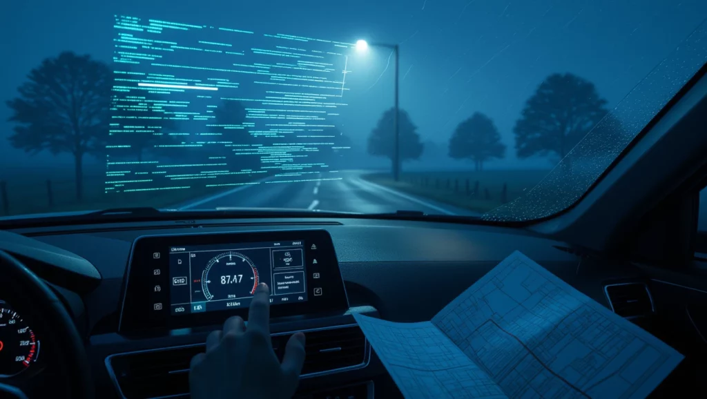 Az álom a GPS hibás működéséről szól, amely a bizonytalanságot és a navigációs nehézségeket szimbolizálja.