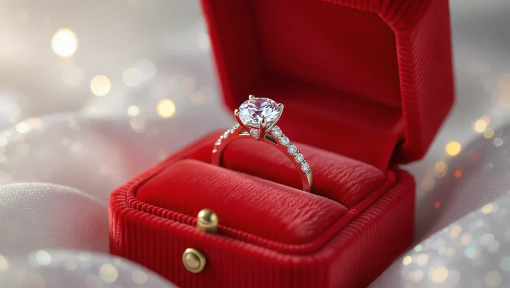 A gyémántgyűrű álomszerű szimbóluma a szeretetnek és az elköteleződésnek.