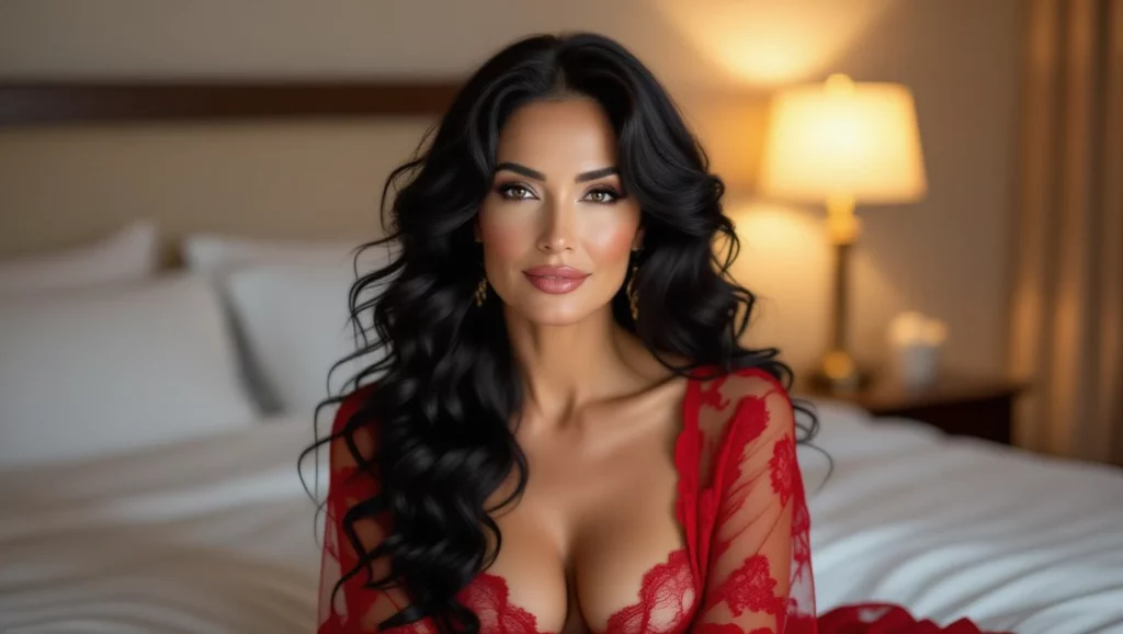 Egy női alak piros ruhában, aki érzékiséget és vonzalmat sugároz, álmainkban a vágy és a szenvedély megtestesítője lehet.