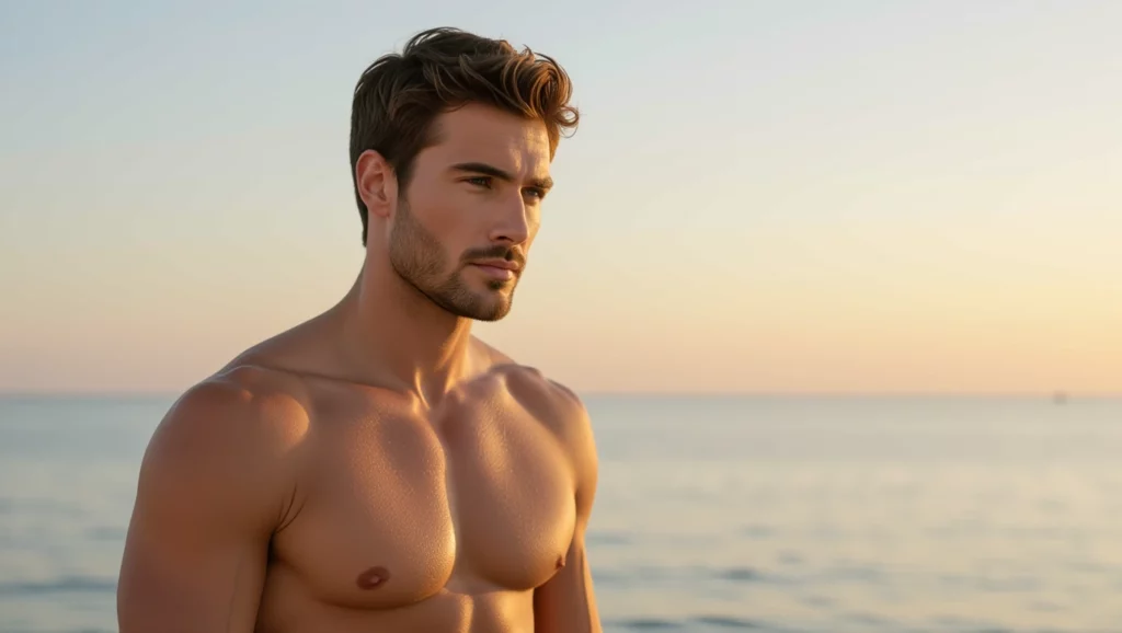 Az álombeli férfiasság és magabiztosság szimbóluma, a vízparti naplementében.