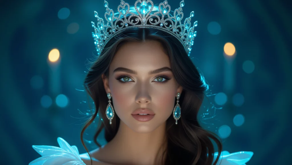 Az álmok királynője, aki a bőség és a szépség szimbóluma, csodás ékszerekben tündököl.