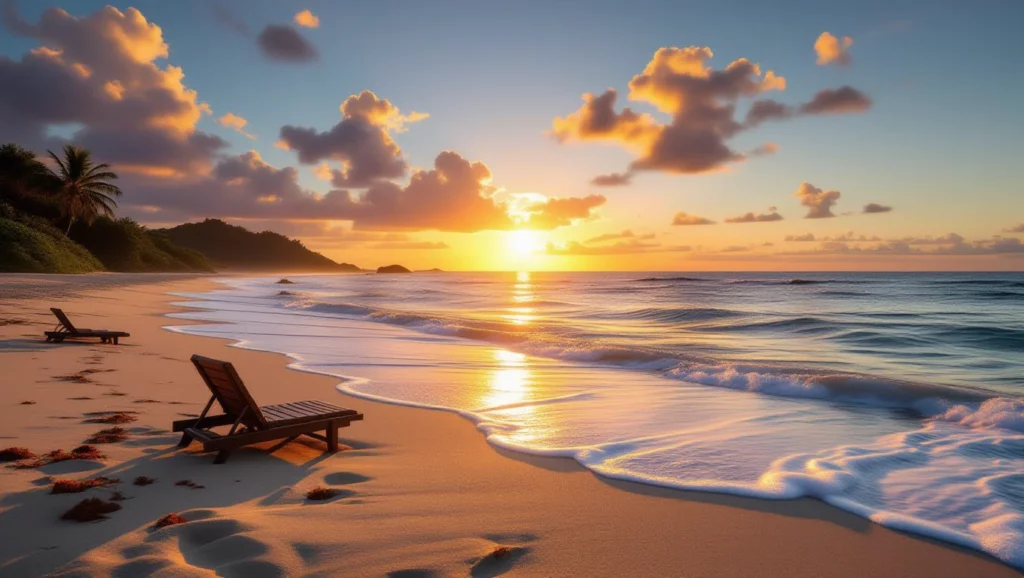 A napfelkeltével a tengerparton a megújulás és a lehetőségek szimbóluma, álmainkban a béke és a nyugalom megjelenítése.