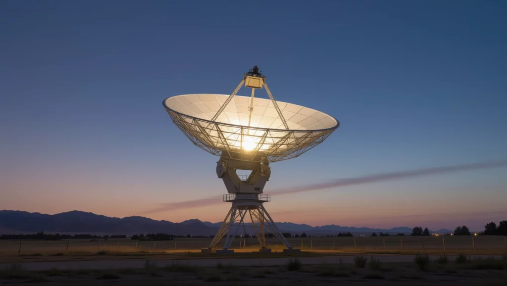 A parabola antenna az álmok kommunikációját szimbolizálja, utalva a felfedezésre és a tudásra.