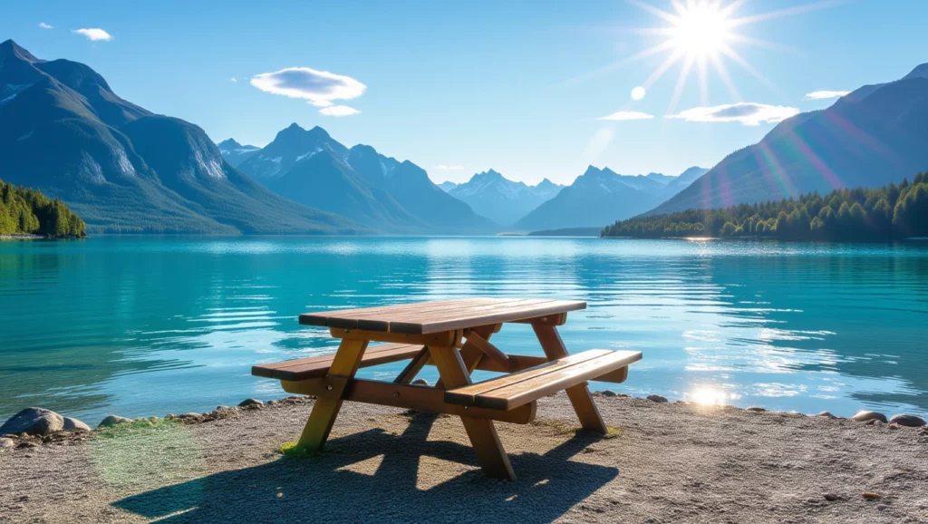 A vízparti pad mellett a nyugalom és a béke szimbolizálja az álmainkban megjelenő pihenést.