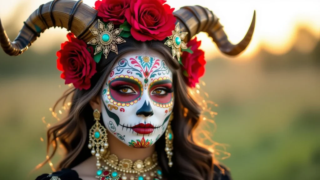 Az álarc és a virágok a halál és az élet közötti kapcsolatot szimbolizálják, álmainkban a megújulásról és a változásról mesélnek.