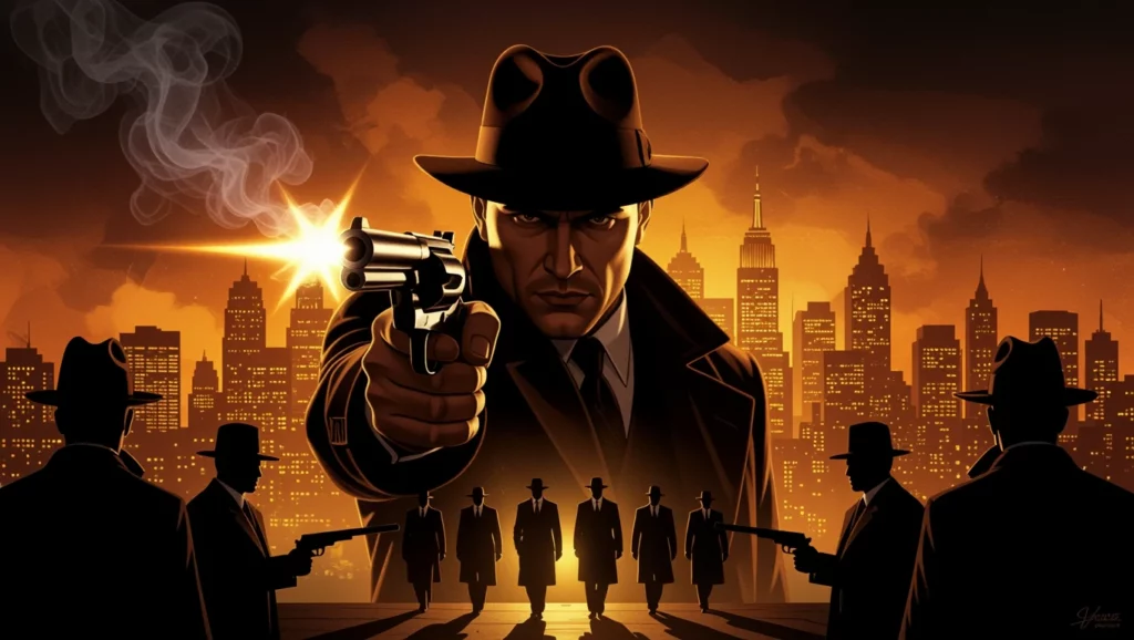 Az álom, amelyben gengszterek és feszültség jelenik meg, a hatalom és a félelem szimbóluma. A fegyverek és a sötét környezet a konfliktusokat és a döntéseket jelképezik.