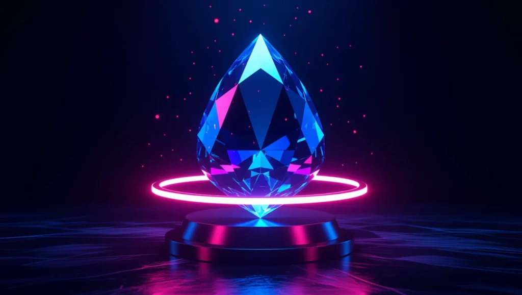 A gyémánt álomképe a gazdagság és a tisztaság szimbóluma, amely a vágyakat és célokat képviseli.