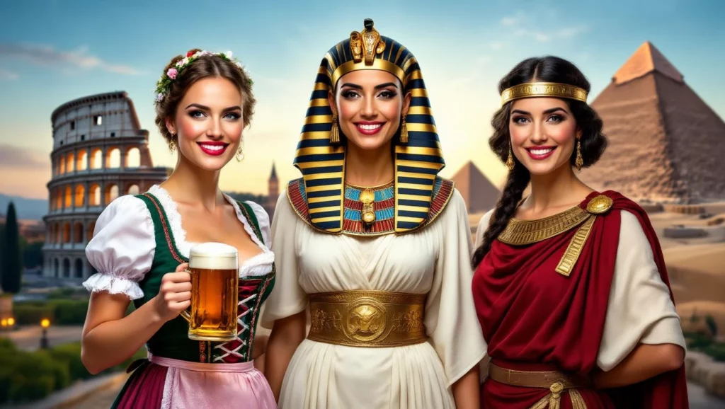 Három nő különböző kultúrákban, álomfejtés szempontjából a sokszínűség és az identitás kifejeződése.