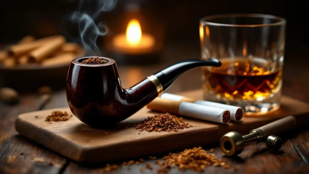 A pipázás és a whisky élvezete álma a relaxáció és a bölcsesség szimbóluma lehet.