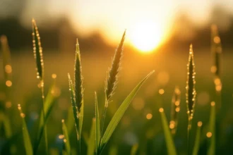 A napfelkeltében csillogó zsurlófélék, amelyek a megújulás és gyógyulás szimbólumai az álmokban.