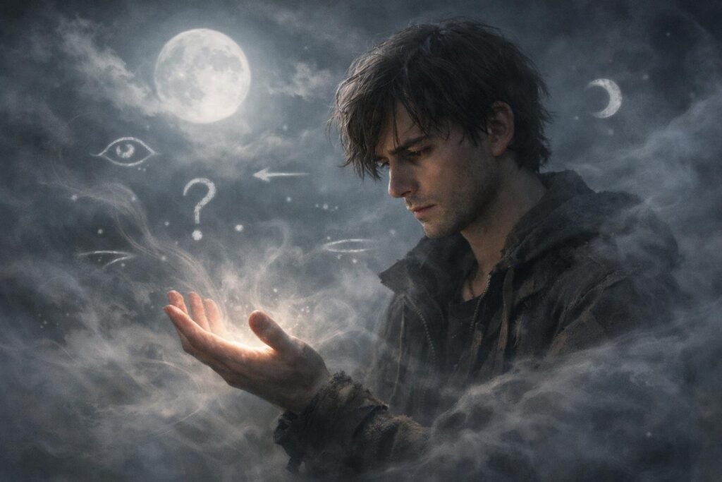 Tenyérjóslással kapcsolatos álom, belső bizonytalanság ábrázolva