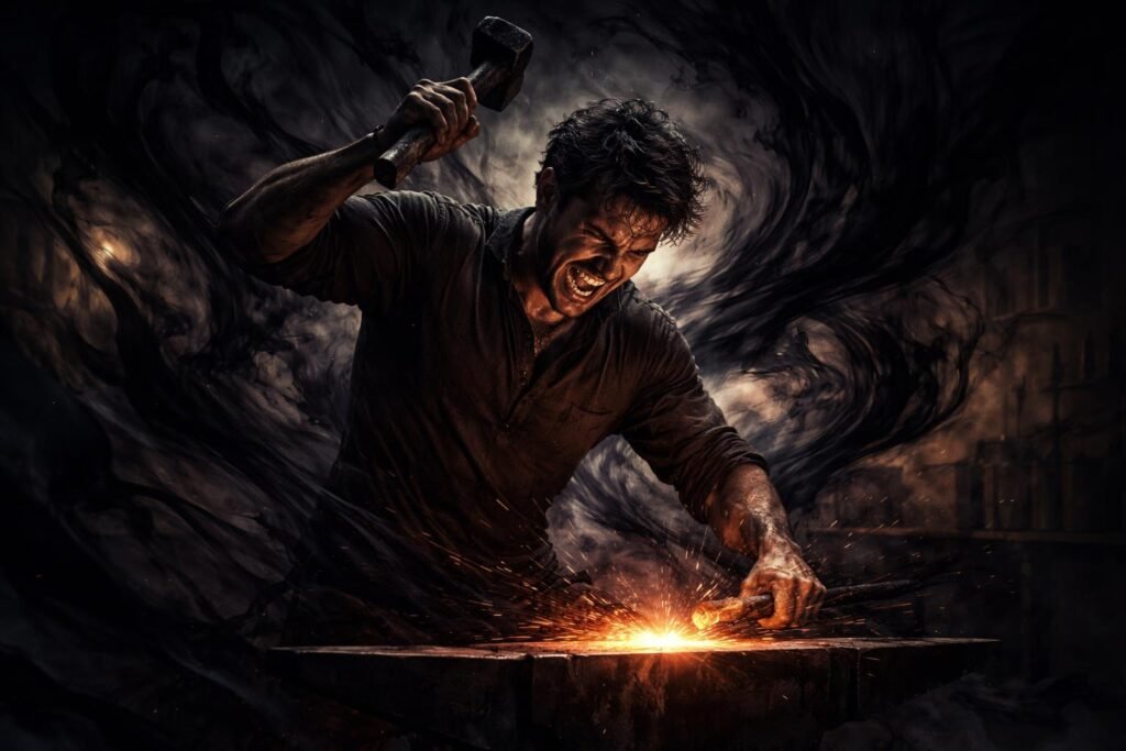 Álom kalapálásról, düh és elfojtott indulat megjelenítése