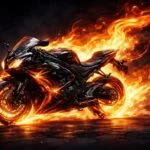 Lángoló motor éjszakai álomban, tüzes fényekkel
