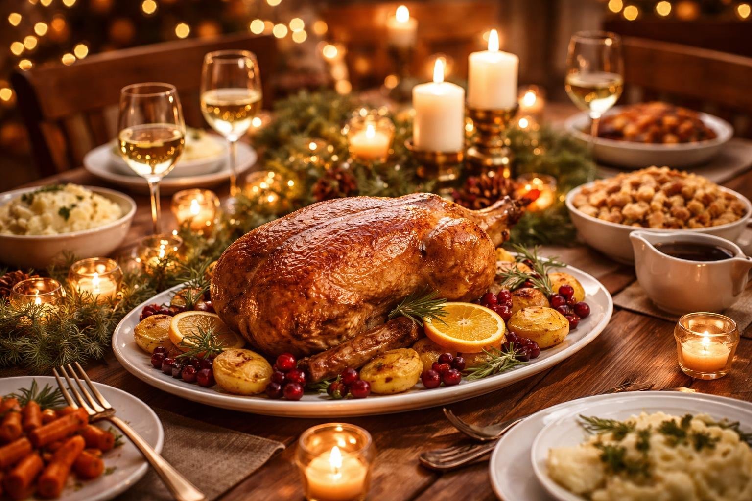 Libasült egy ünnepi asztalon, családi összejövetel hangulatában