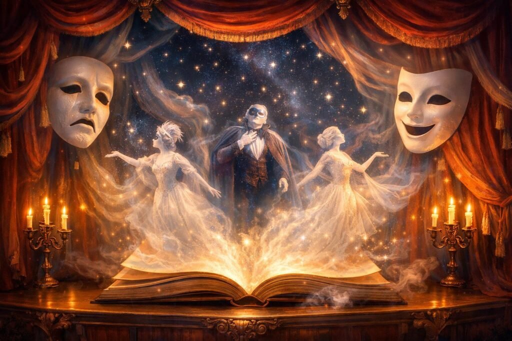 Álomszerű opera jelenet, belső érzelmek kifejezése színpadon