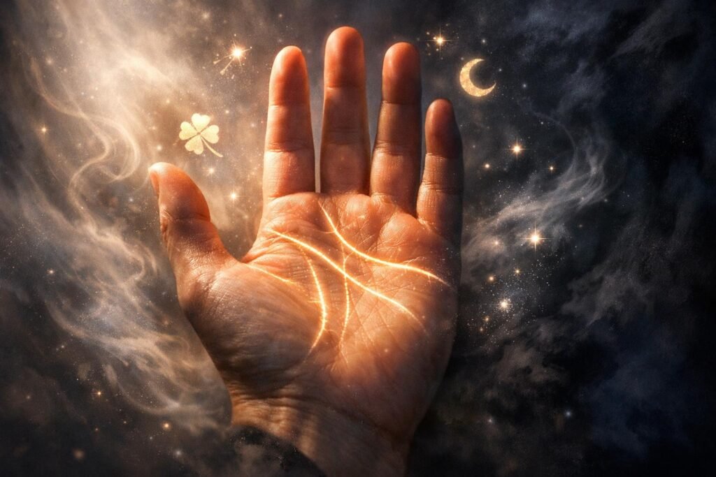 Álomban tenyérjós jósda kézzel mutatja a jövőt