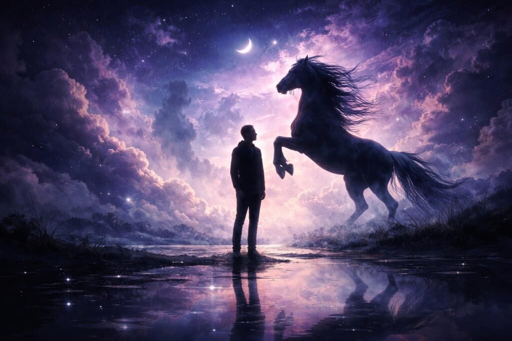 Ágaskodó ló pszichológiai álomértelmezés közben