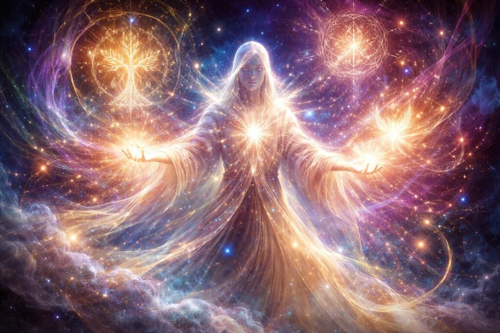 Álomkalapács a kézben, fények és átalakulás szimbóluma