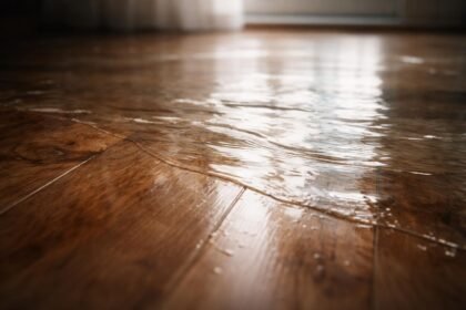 Vizes padlóval teli szoba, érzelmek és bizonytalanság szimbóluma