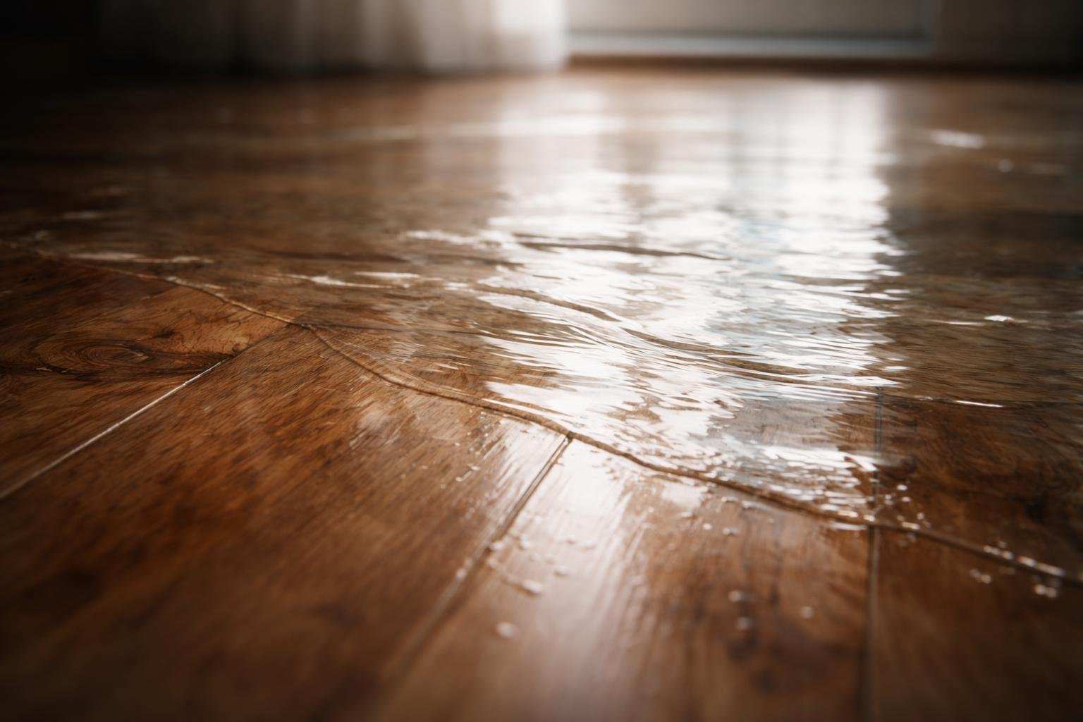 Vizes padlóval teli szoba, érzelmek és bizonytalanság szimbóluma