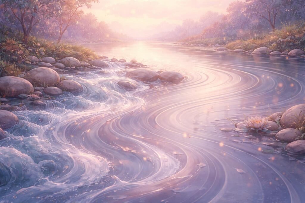 Tavaszi áradás a parton, érzelmek vizuális ábrázolása