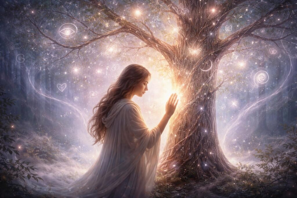 Rügyekkel borított faág gyengéden simogatva tavaszi napon