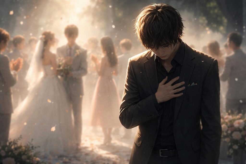 Vérző szív álomban násznép között, magány és fájdalom érzése