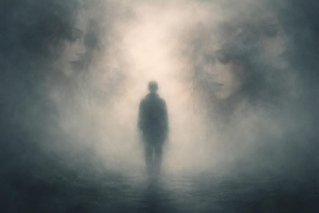 Álombeli arc nélküli szerelmes, belső félelmek és érzelmi bizonytalanság