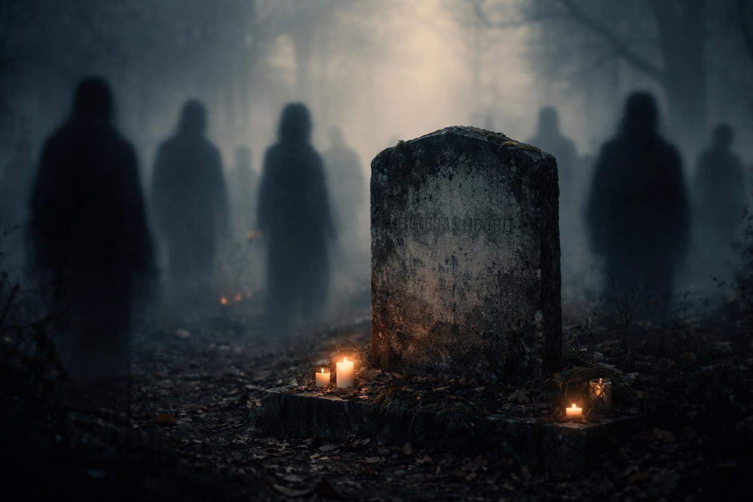 Ember áll egy sírkő előtt, amin idegen név szerepel