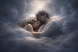 Álomképes jelenet idegen névvel suttogó párral, érzelmek és hűség jelei