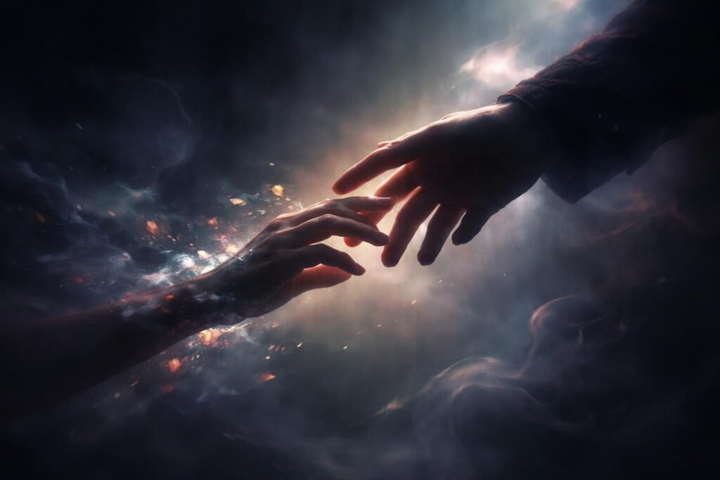 Álombeli kézfogás, amely hirtelen megszakad és elillan