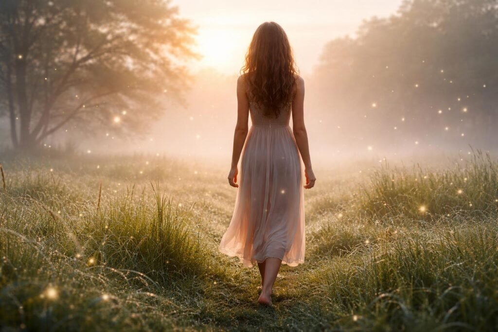 Mezítláb a harmatos fűben, spirituális kapcsolat a természettel