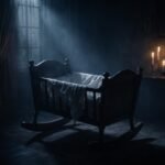 Üres bölcső a sötétben, veszteség és reménytelenség szimbóluma