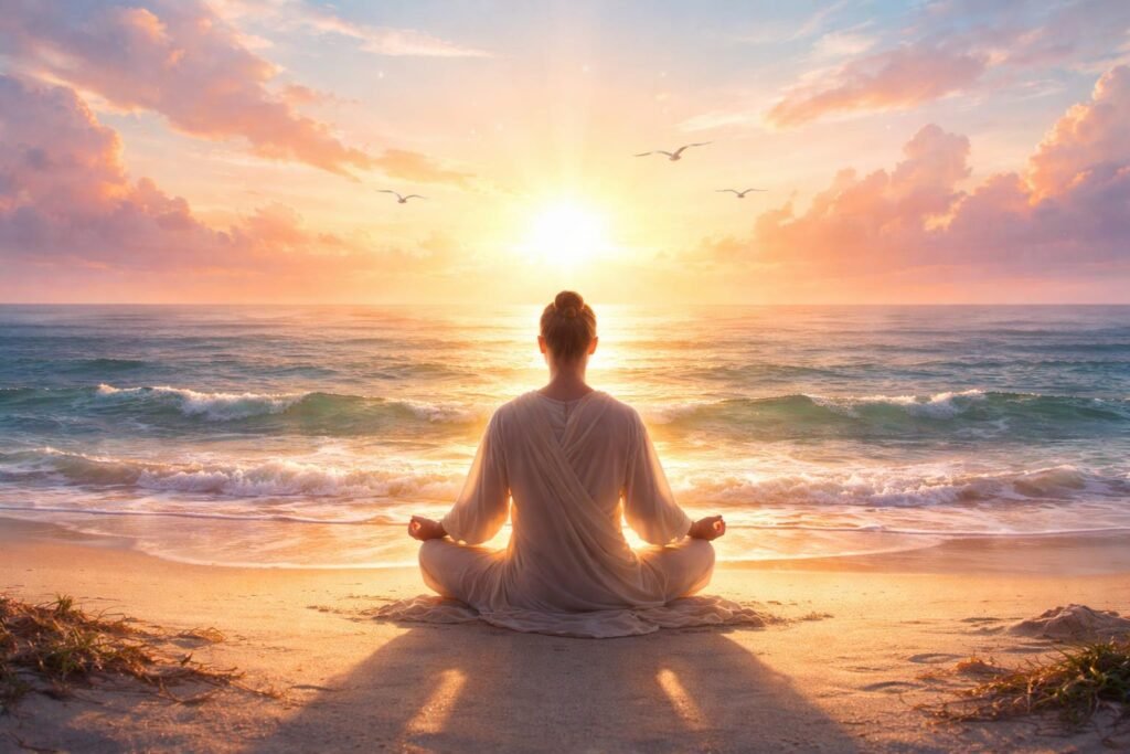 Álombeli napos strand, belső béke és spirituális ébredés